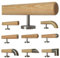 TIBU Kiefer Holz Handlauf Geländer 0,3m - 5m, Länge 370 cm, Ende Radius gefräst und 5 gerade Halter