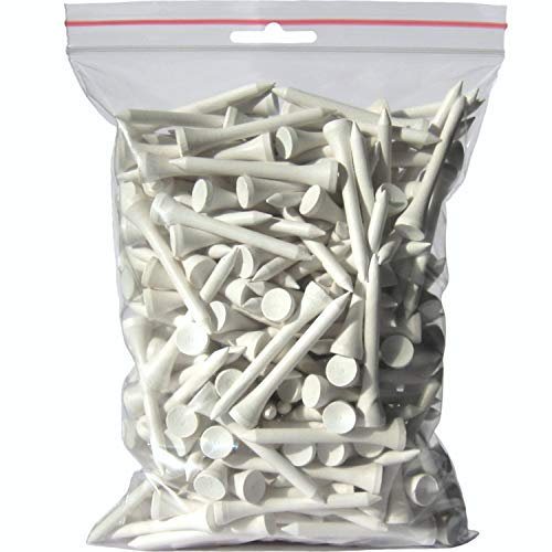 Premium Golf TEES - 54 mm (2 1/8) - 250 Stück - 100% Bambus - Farbe: weiß (10)