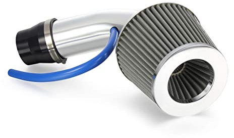 Madlife Garage Universal Car Cold Air Intake Filter Induction Kit Pipe Hose System Carbon(Silver)