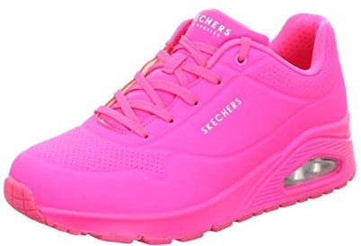 Skechers Uno Night Shades, Scarpe da Ginnastica Donna, Hot Pink Durabuck, 35.5 EU