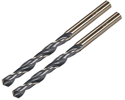 sourcing map 2pcs Straight Shank Twist Drill Bits 6mm Gold Titanium & Black Nitride Coated High Speed Steel (HSS) 4341 with 6mm Shank for Stainless Steel Alloy Metal Plastic Wood