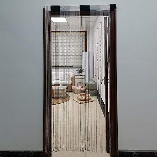 JVL Ombre String Door Curtain, 200cm x 90cm Approx, Silver, One Size