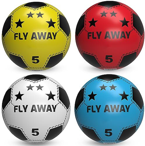 (Pack of 8) Soccer Shoot PVC football For Kids (Deflated) Lightweight Party pack Adjustable Inflatable ball Suitable For Indoor Outdoor Play Beach, Home, Birthday, School & Parties Assorted Colors