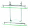Luxxur LG024 Double level Bathroom Glass Corner Shelf - Chrome on Brass Mounts - totally rustproof 355x250mm