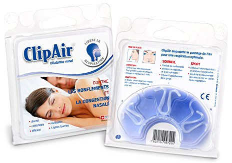 CLIPAIR Dilatateur nasal permettant une respiration optimale (lot de 3 tailles) - Transparent