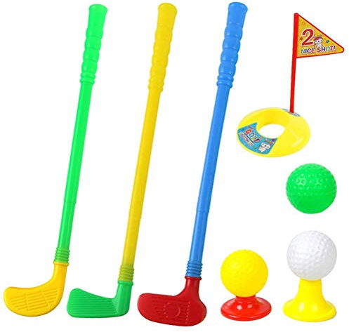 Akemaio Zufällige Farbe Kinder Golfschläger Set Kinder Garten Plastik Golf Set Indoor Outdoor Spielzeug Sportspiel Geschenk