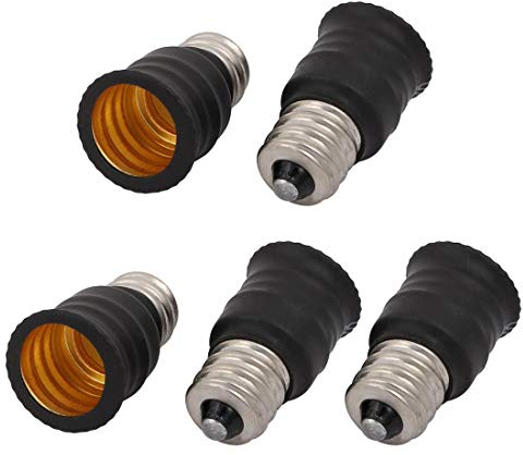 5 Stück E12 auf E14 Adapter Lampenfassung Konverter Lampenfassung schwarz
