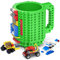 DAYMOO Build on Brick Mug, Cool Coffee Mugs for Kids, Creative Novelty Building Block Cups, Funny Coffee Mug Gift for Men Adults Women Xmas Christmas - Green