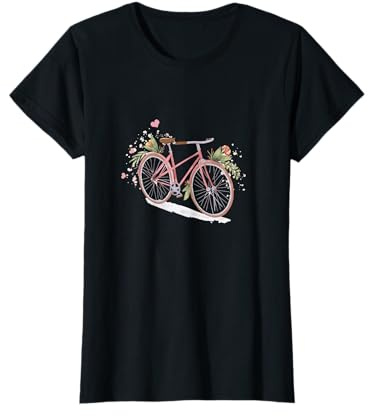 Fahrrad Blumen Frauenrad Bike Fahren Radfahrerin Geschenk T-Shirt