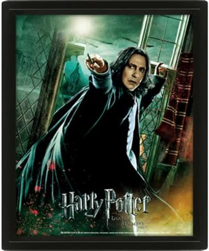 Pyramid International Europe HARRY POTTER 3D Lenticular Poster (Snape aus Heiligtümer des Todes) 25cm x 20cm x 1.3cm im Rahmen - Offizielles Lizenzprodukt, Black