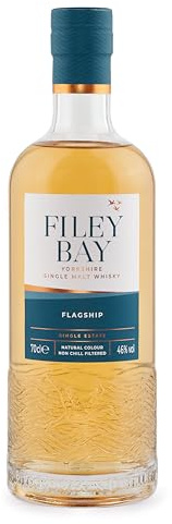 Filey Bay Flagship Whisky, 70cl, 46% ABV, Single Malt Whisky made in Yorkshire, Great for Christmas and Birthdays
