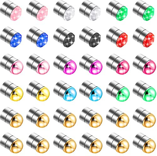 36 Stück Kristall Magnetische Nasenstecker Magnetische Ohrringe für Frauen Ohrringe Edelstahl Nasen Lippen Ring Magnetisch Nasenring Gefälschter Nasenring Ohrstecker Clip auf Männern