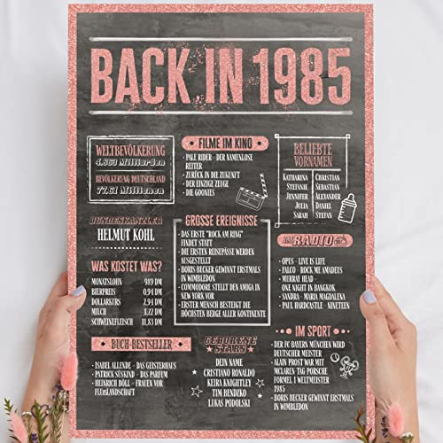 40 Geburtstag Frauen Rosegold Holzbild Back in 1985 personalisierbar zum Hinstellen/Aufhängen opt. beleuchtet, 40 Geburtstag Frau Deko, 40 Geburtstag Frau, 40. Geburtstag Frau, Geschenk 40 Geburtstag