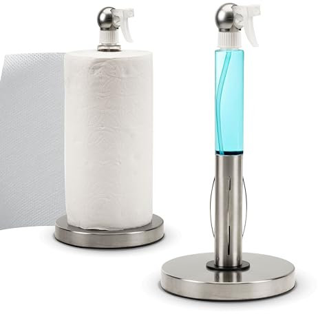Everyday Solution Porte-Serviettes en Papier avec Flacon pulvérisateur de 200 ML – Pulvérisateur esthétique de comptoir de Cuisine avec Porte-Serviettes en Papier et Flacon pulvérisateur caché – Buse