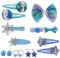 Froze Mädchen Haarschmuck,15 Stück Froze Thema Haarschmuck,Cartoon Haarspange,Kinder Haarschmuck,Karikatur Hair Clips,für Kindertagsgeschenk Kinder Exquisite Cartoon Schleife für Geburtstag Geschenk