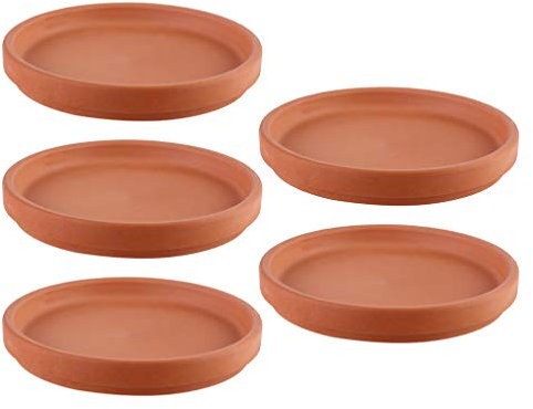 DOITOOL 5pezzi Vassoi per Fioriere Ceramica Impermeabili con Sottovaso per Piante Adatti per Uso Ed Esterno Design Antiscivolo e Facile da Pulire