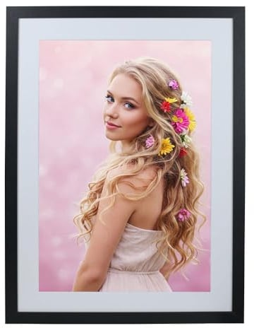 KM FOTO Bilderrahmen Holz Plexi Acryl Rahmen quadratisch Collage Wanddeko Poster S215: Farbe: Schwarz | Format: 50x70