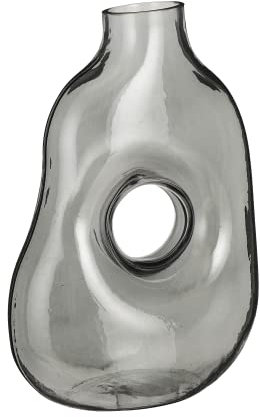 Mica Decorations Jay Vase – L19 x B11 x H25 cm – Glas – Hellgrau
