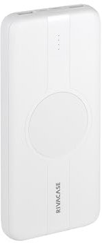 Rivacase Powerbank 10000 mAh QC PD Charge SANS Fil, 10 W, Weiß