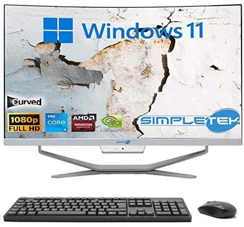 SIMPLETEK - PC All in One Curved Display 24 Core i5 Windows 11 | 8GB RAM SSD 240GB | Work, Entertainment