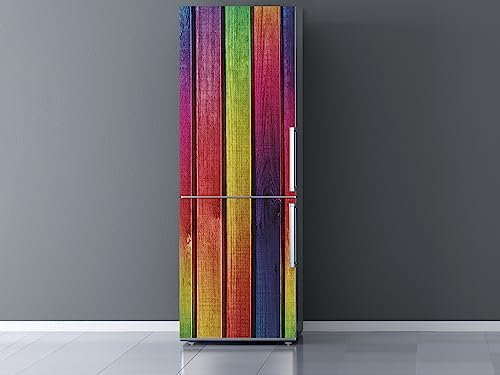 Oedim Vinilo Frigorífico Madera Multicolor, Vinilo Premium, 200x70cm | Adhesivo Resistente y de Fácil Aplicación | Pegatinas de Nevera Económicas y Elegantes | Vinilo Nevera