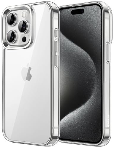 JETech Funda para iPhone 15 Pro 6,1 Pulgadas, Antigolpes Carcasa, Anti-Amarillo, Antiarañazos Respaldo Transparente (Transparente)