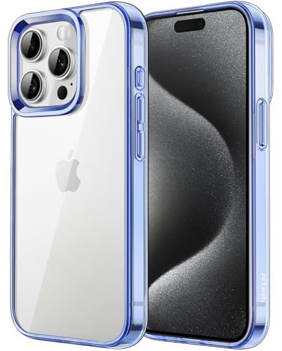 JETech Case for iPhone 15 Pro Max 6.7-Inch, Non-Yellowing Shockproof Phone Bumper Cover, Anti-Scratch Clear Back (Dark Blue)