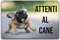 Cartello Segnale Attenti al Cane in Allumnio composito 3mm (20 cm x 15 cm), Bulldog Francese