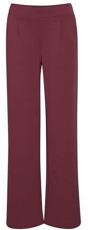 b.young BYRIZETTA Wide Pants 2 Damen Hose Stoffhose mit Stretch Wide Leg weites Bein mit elastischem Bund und Bundfalten, Größe:XL, Farbe:Port Royale (191627)