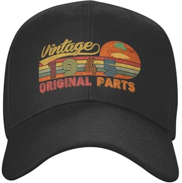 KWQDOZF Lustiges Geburtstagsgeschenk Vintage 1945 Originalteile Baseballkappe für Männer und Frauen verstellbare Klassische Papa-Mütze Trucker-Kappe für Laufen Outdoor-Aktivitäten