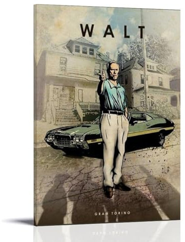 VALBEL Clint Eastwood Poster Gran Torino, dekoratives Gemälde, Leinwand, Wandposter und Kunstdruck, moderne Familienschlafzimmer-Dekoration, Poster, 30 x 45 cm