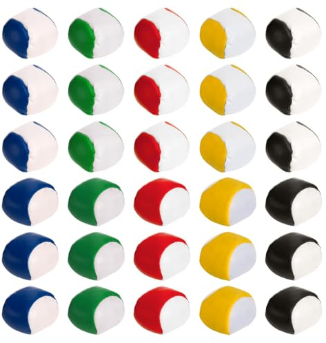 Cedilis 30 Pack Juggling Balls for Beginners, Small Soft Juggling Bean Bags, No Bounce and Easy Juggling, 5 Color