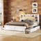 YCYDHDM Doppelbett Holzbett 160 x 200 cm mit 4 Schubladen und Stauraum-Kopfteil, Bettgestell mit Stauraum und Lattenrost, Stauraumbett für Schlafzimmer und Gästezimmer, Ohne Matratze, Weiß