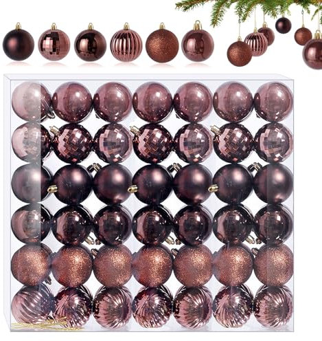 42 pcs Pequeños Adornos navideños Marrón Chocolate 6 Adornos navideños de plástico de diseño Diferente 3CM Mini Adornos navideños Adornos navideños de plástico Árbol de Navidad Adornos para el árbol