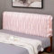 Stretchable Headboard Cover with Pockets for Single/Double/King/Super King Size Bed Rose Gold (200CM)