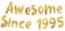 Awesome Since 1995 Gold Glitter Banner - 30th Birthday and Anniversary Party Decorations