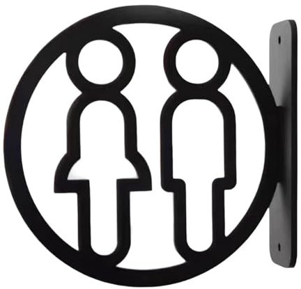 Cartello per bagno con retro adesivo in acrilico, per uomini e donne, per porta del bagno, per bagno, uomo e donna, cartello per WC, per ufficio, ristorante (unisex)