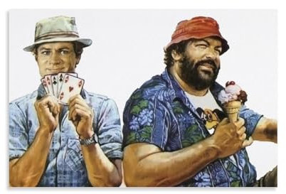 JANSD Bud Spencer und Terence Hill Drucke, Poster, Leinwand, Wandkunst, Ölgemälde, Dekoration, ungerahmt, 30,5 x 45,7 cm