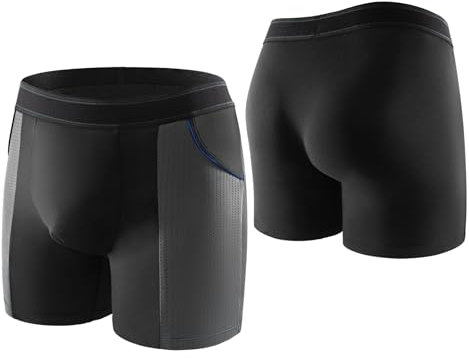 Carer 2er Pack Bambus Herren Inkontinenz Boxershorts waschbar leichte und atmungsaktive Inkontinenz Pants Männer mit 100 ml saugfähiger Unterlage schwarz, Größe XL