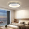 Mikeru 3 Color Temperature Gray Round Ceiling Light, Modern LED 3000k/4500k/6500k Bedroom Ceiling Light, 40cm Flush Fixture for Balcony, Study, Aisle, Kitchen