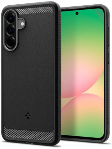 Spigen Rugged Armor Coque [Fibre de Carbone] Compatible avec Samsung Galaxy A56 5G - Noir Mat
