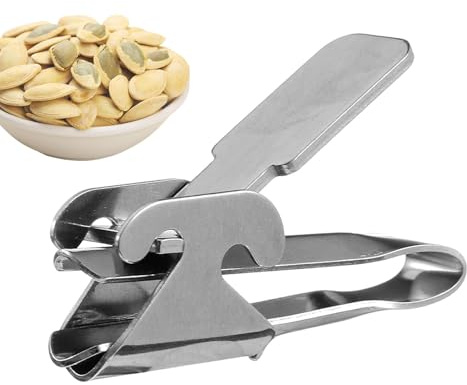 Shellfone - Pelador de de, pelador de acero inoxidable, 2 en 1, herramienta de manivela de mano de acero inoxidable – Pelador de piñones de mandíbulas amplias multiusos para cocina