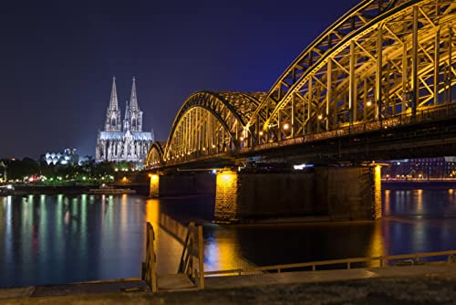 Kölner Dom Puzzle 1000 Teile Baupuzzle mit hochwertiger Puzzleaufbewahrung 50x70CM