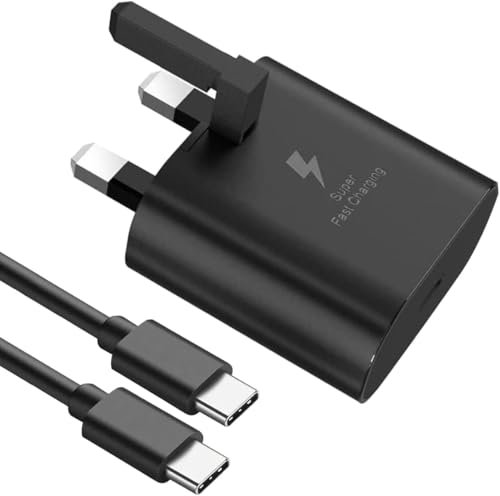 For Sony Xperia 10 VII XA2 Ultra XZ1 Xperia 1'1 VII' Xperia 5'10 Plus'10 VI'10 V Charger Plug [25W] Super Fast Charger Plug USB C Fast Charging Cable [1M] High Speed Adapter UK 3 Pin (BLACK)