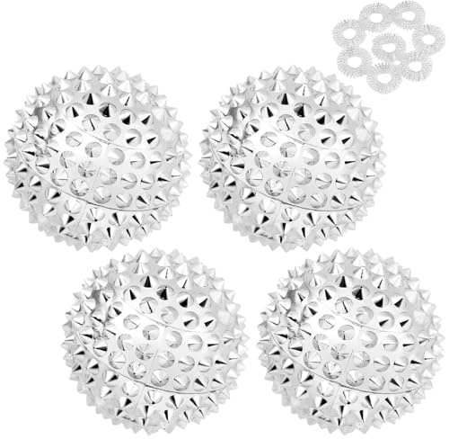URAQT Magnetischer Akupressurball, 4 Igelball Massage 8 Akupressur Finger | Massage Small 32 mm Durchmesser Skills Borderline Set für Stress Relief oder Massage (Sliver)