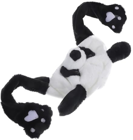 HOOTNEE 1stück Funny Panda Hat Mit Beweglichen Ohren Plüsch Für Erwachsene Für Cosplay Partys Und Feiertage Bequeme Und Farbenfrohe Kopfbedeckung