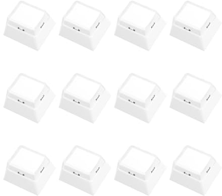SG Store 12PCS Double-Layer Keycaps Plastic Profile Custom DIY 18x18mm Compatible with Cherry MX Switches with Transparent Cover Cap (White)
