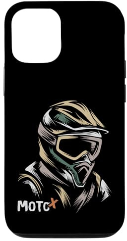 Motocross-Fahrerhelm-Illustration – Motox-Design Hülle für iPhone 12/12 Pro