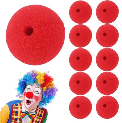 12 Stück Clownsnasen Rot Aus Schaumstoff,Rote Nase zum Basteln,Clown Snase für Karneval, Fasching,Weihnachten,Zirkus Lustige,Faschingskostüme,Cosplay Nose Kostüm Zubehör Circus Accessoires,Mottoparty