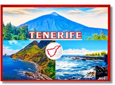 Tenerife Magnet España Nevera Imán Tenerife Fridge Magnet Souvenir Reiseandenken Tenerife Spain aimant de refrigerateur, calamita de frigorifero, iman de nevera, koelkastmagneet